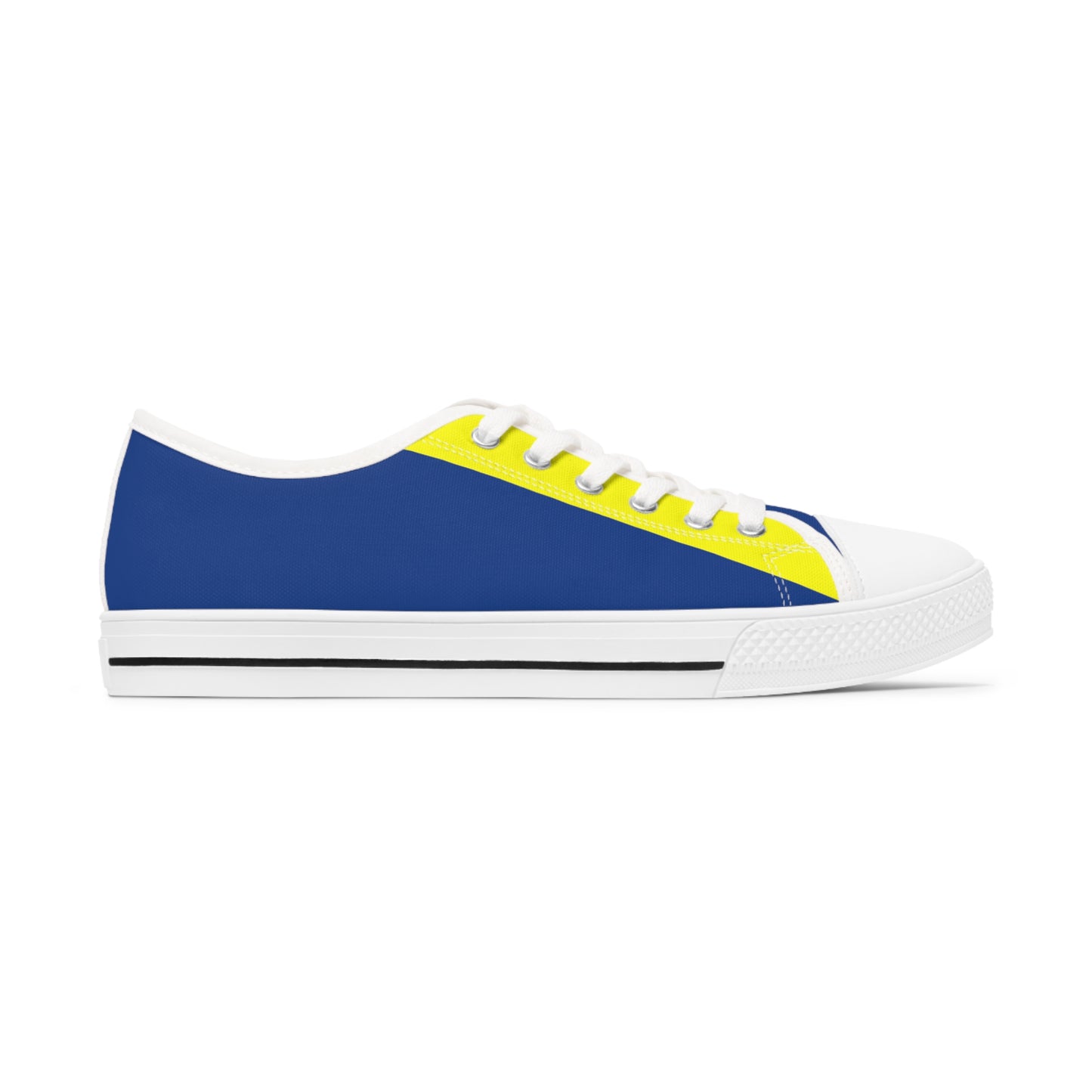 Yellow On Blue Women's Low Top Sneakers