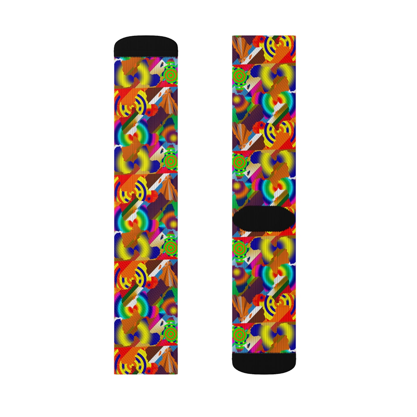 9 Africas  Collage  Sublimation Socks