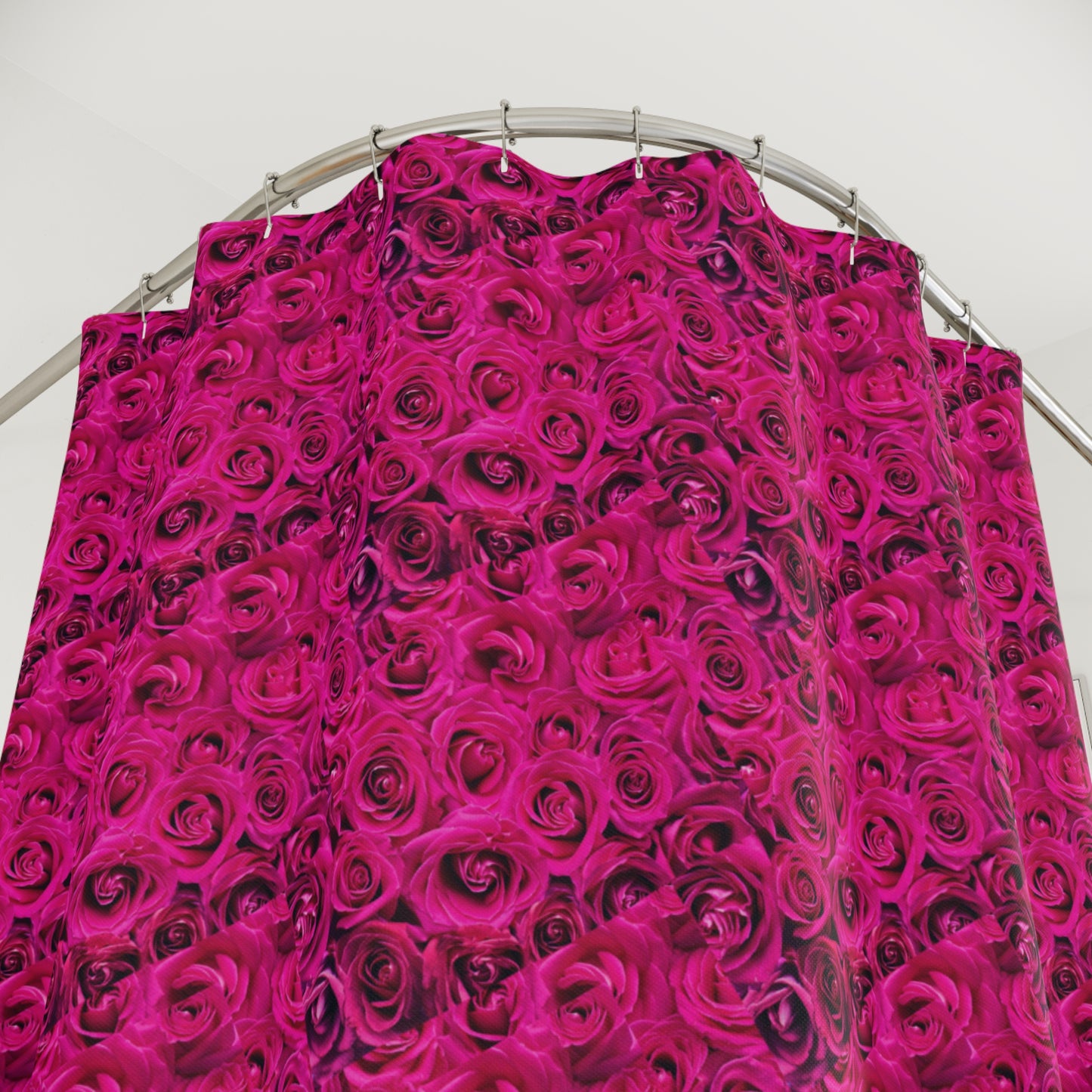 Pink-roses Polyester Shower Curtain