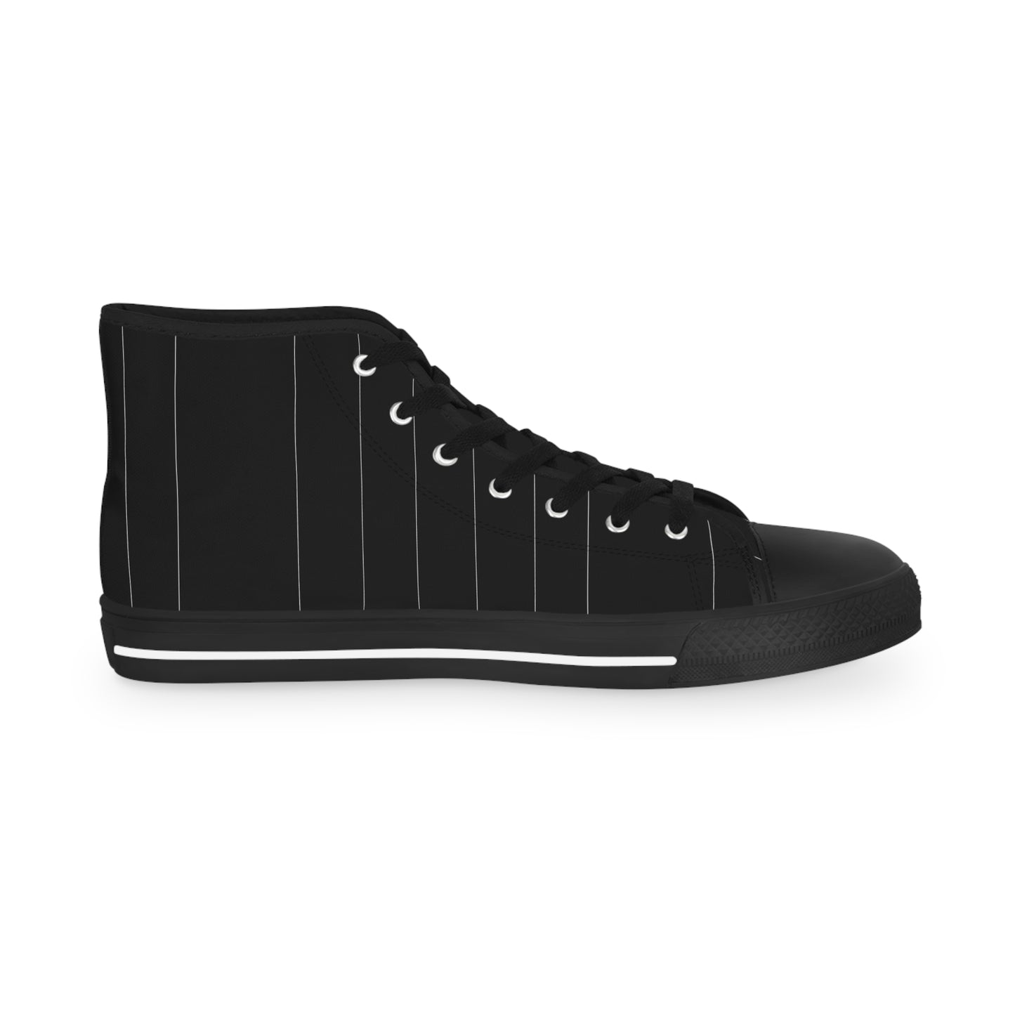 Black Pin Striped Men's High Top Sneakers