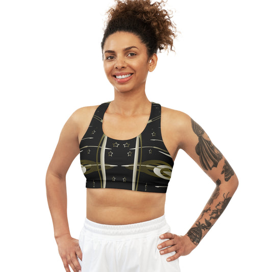 Gold Stars Seamless Sports Bra (AOP)