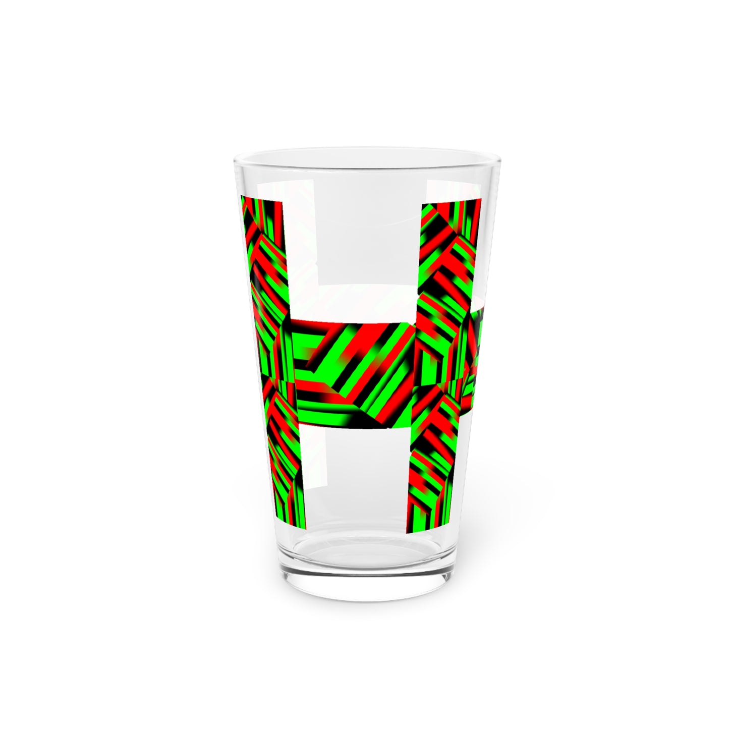 Afro Strips Pint Glass, 16oz