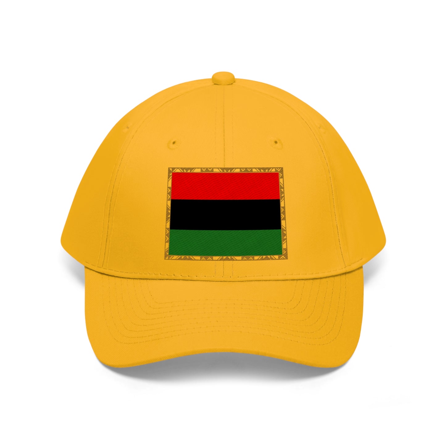 African Diaspora Flag in Gold (EMBROIDERED ) Unisex Twill Hat