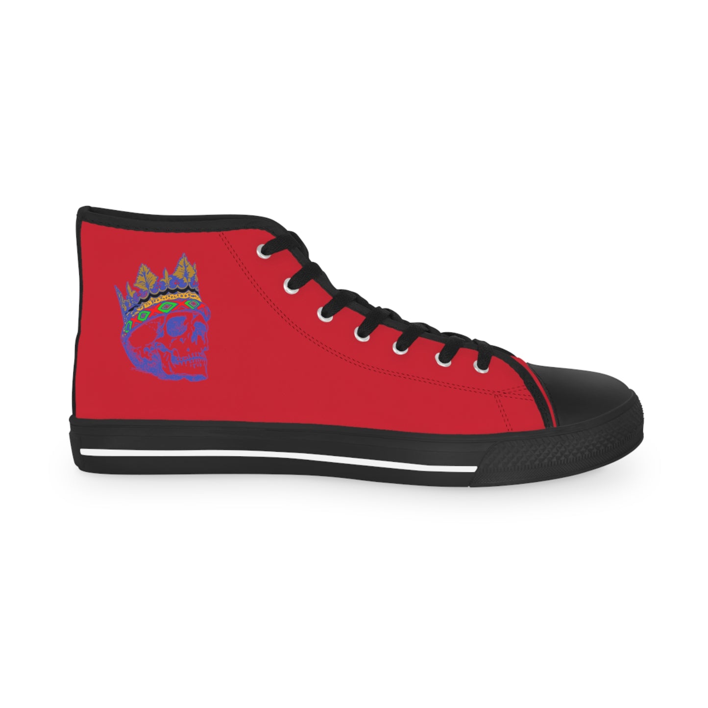 KING  SKULL On Red Men's High Top Sneakers