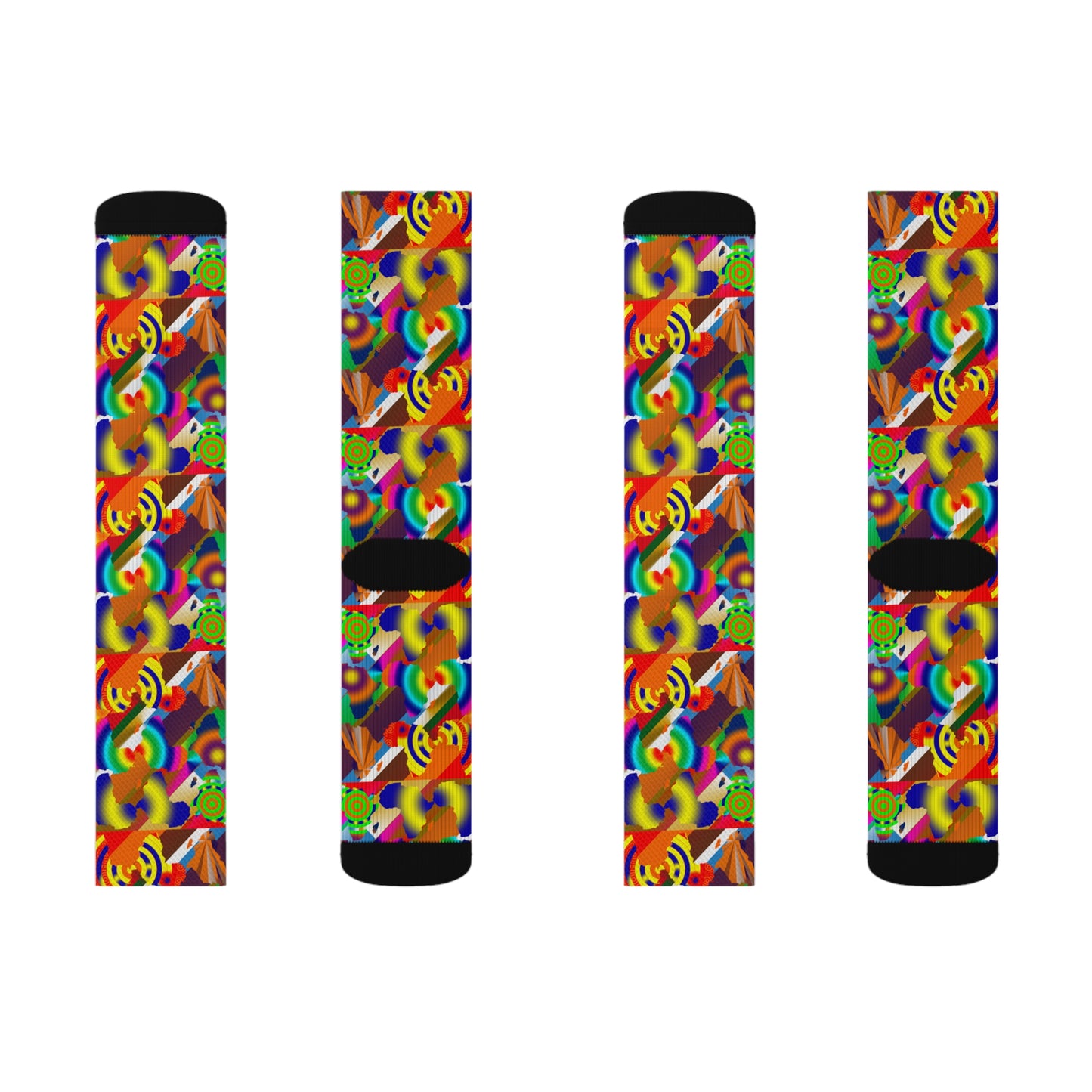 9 Africas  Collage  Sublimation Socks