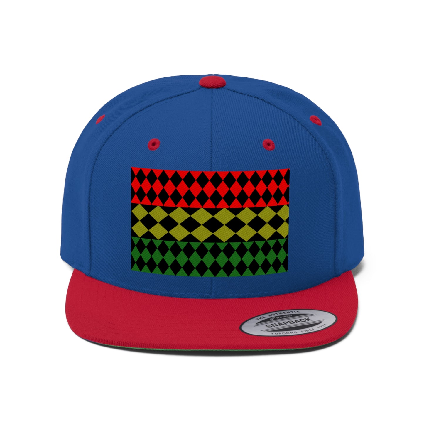 Pan African Flag (Optical) (EMBROIDERED)  Unisex Flat Bill Hat