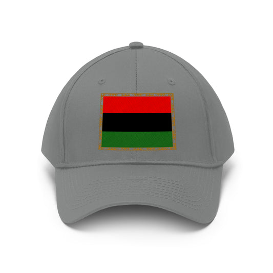 African Diaspora Flag in Gold (EMBROIDERED ) Unisex Twill Hat