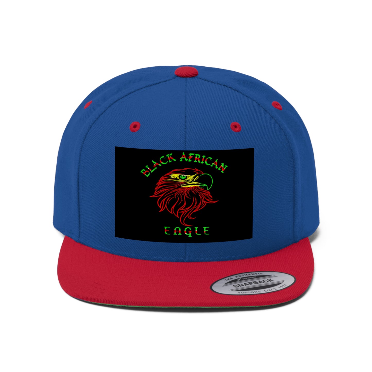 Black African Eagle     (EMBROIDERED)  Unisex Flat Bill Hat