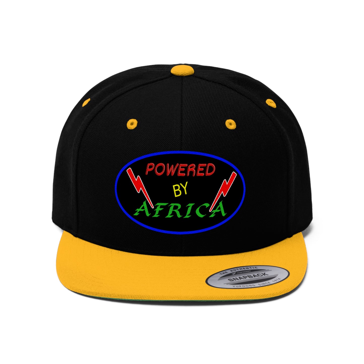 Powered By Africa (EMBROIDERED)  Unisex Flat Bill Hat