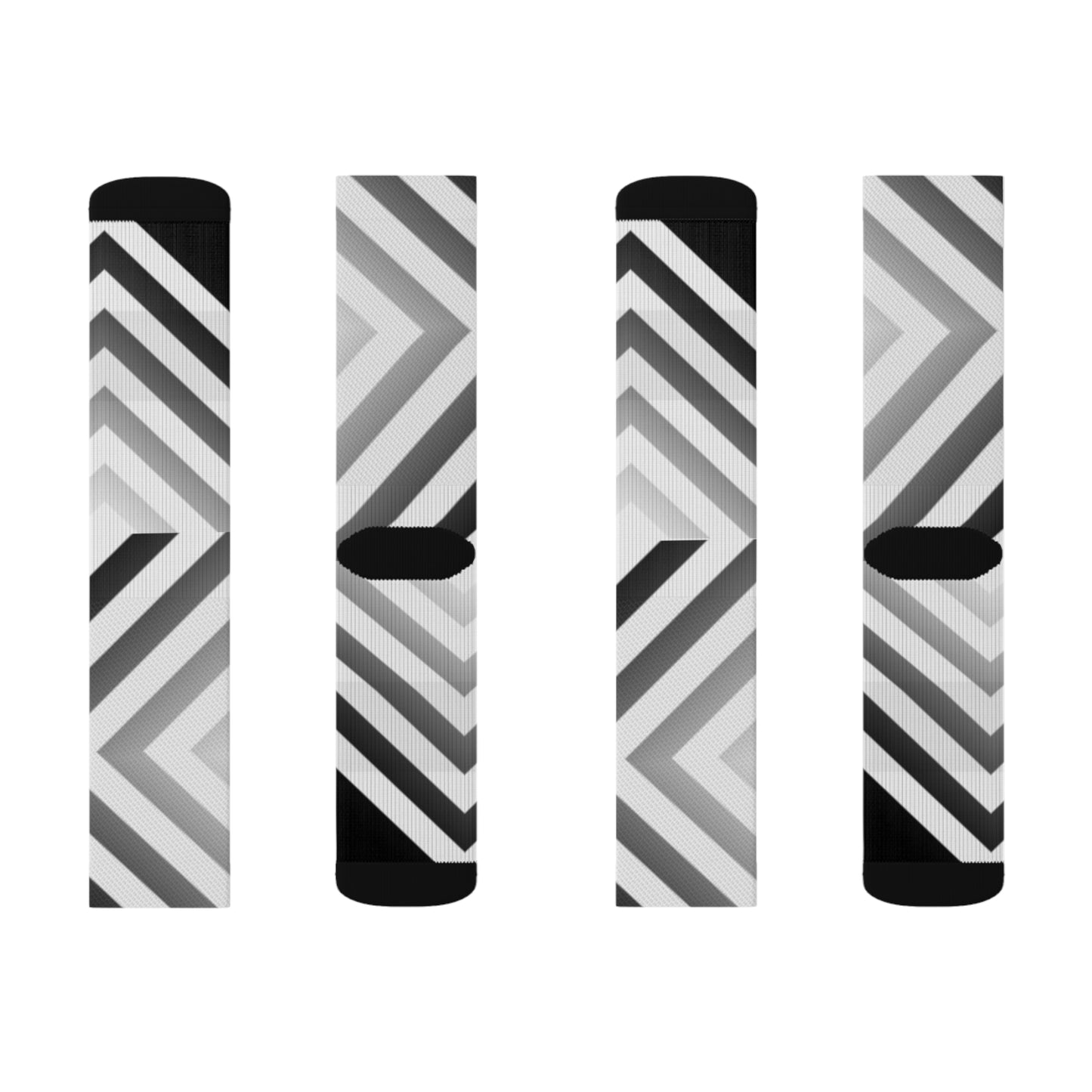 B & W Arrow Down       Sublimation Socks