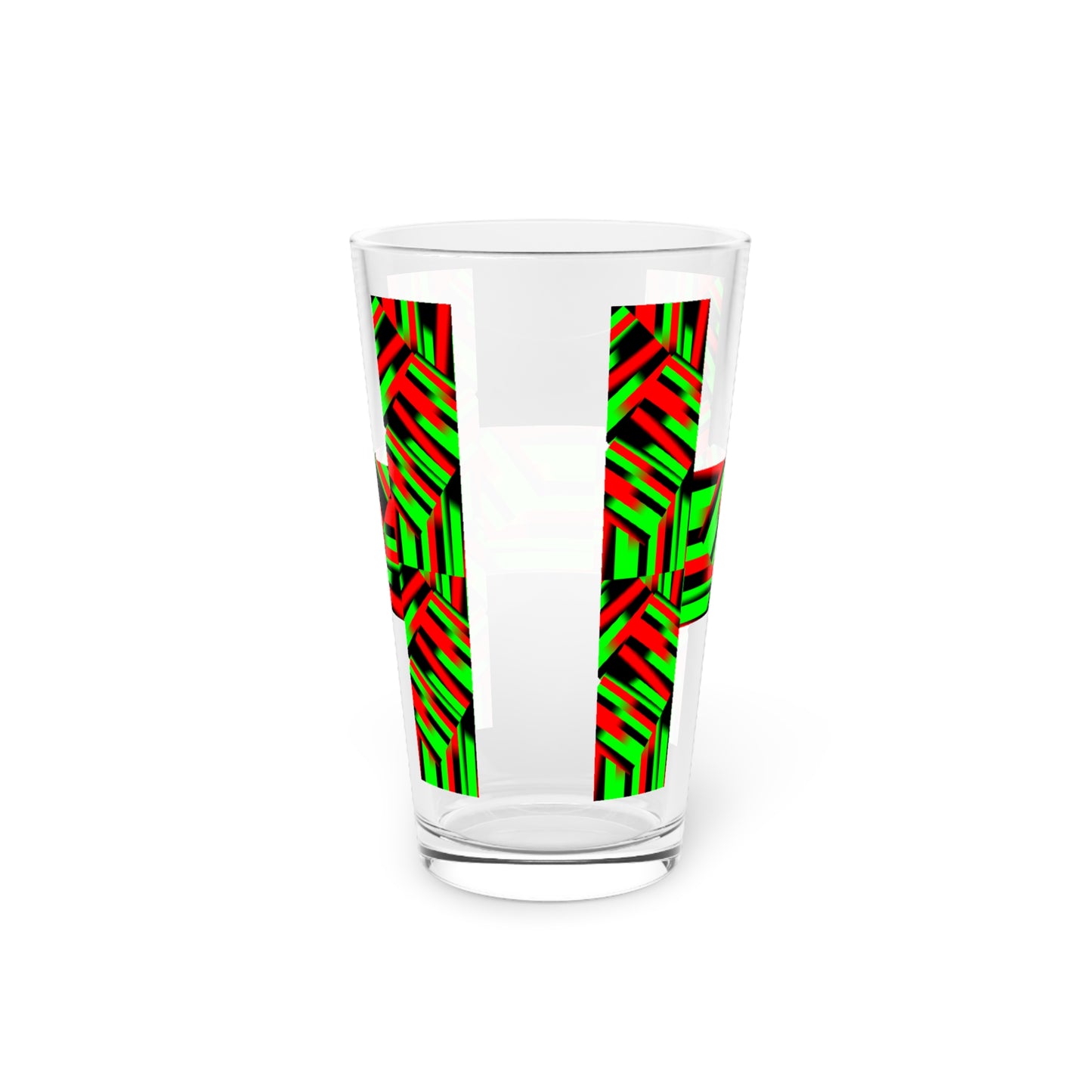 Afro Strips Pint Glass, 16oz