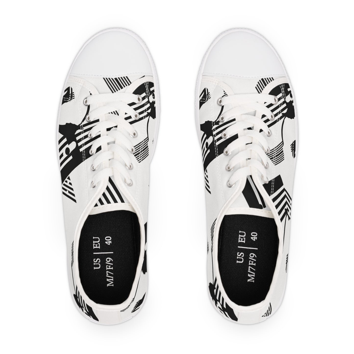 B & W D String        Women's Low Top Sneakers