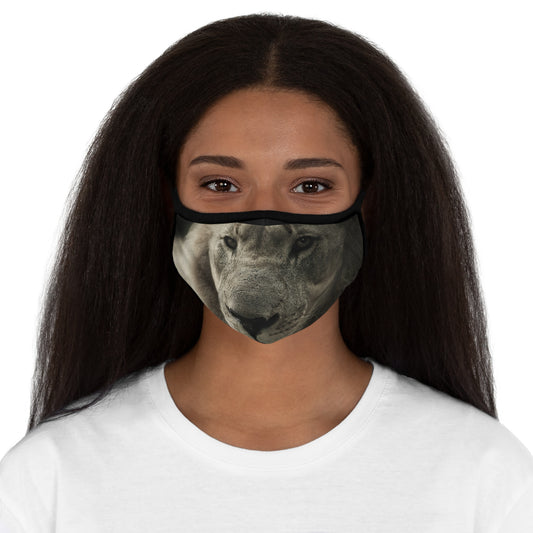 Lion's Face Fitted Polyester Face Mask