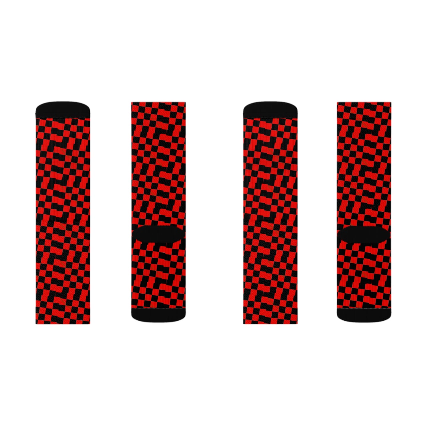 Red and Black Checkered Background  Sublimation Socks