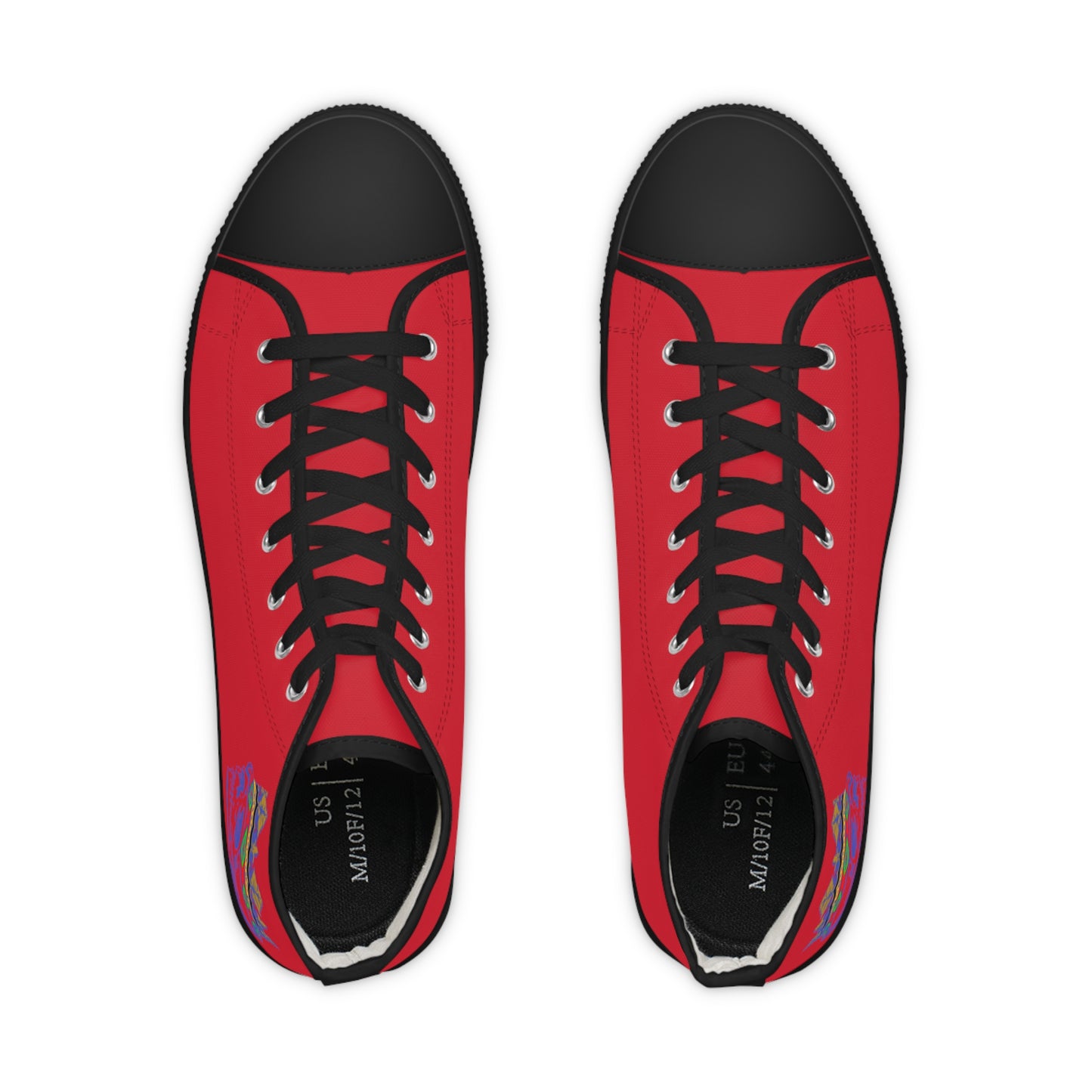 KING  SKULL On Red Men's High Top Sneakers