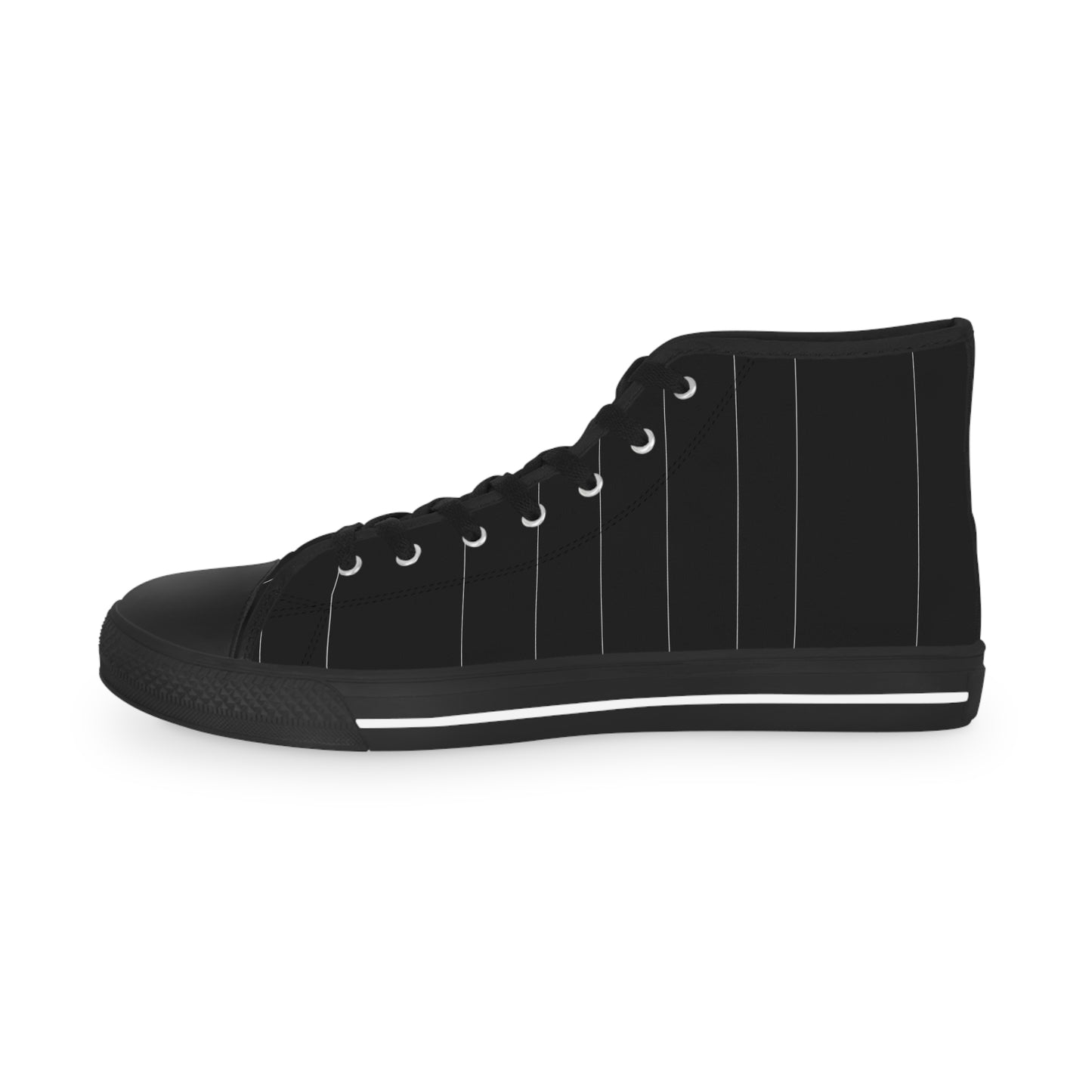 Black Pin Striped Men's High Top Sneakers