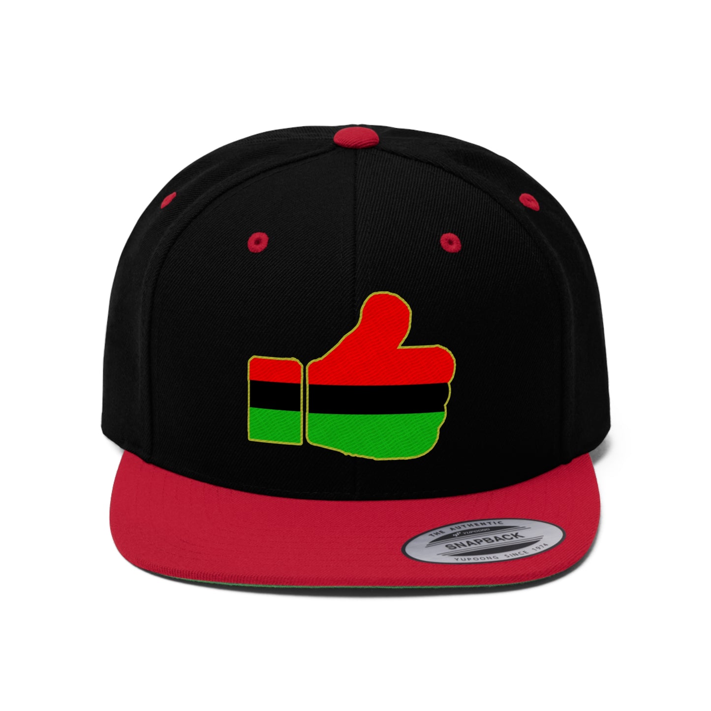 Thumbs Up  African Diaspora (EMBROIDERED)  Unisex Flat Bill Hat