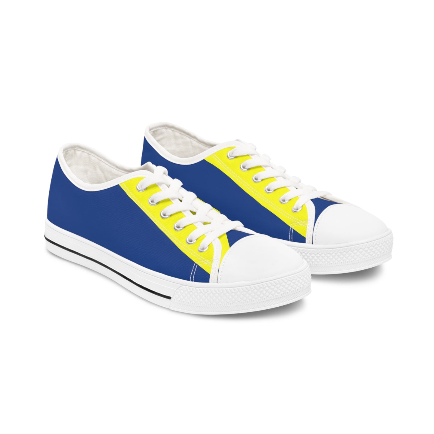 Yellow On Blue Women's Low Top Sneakers