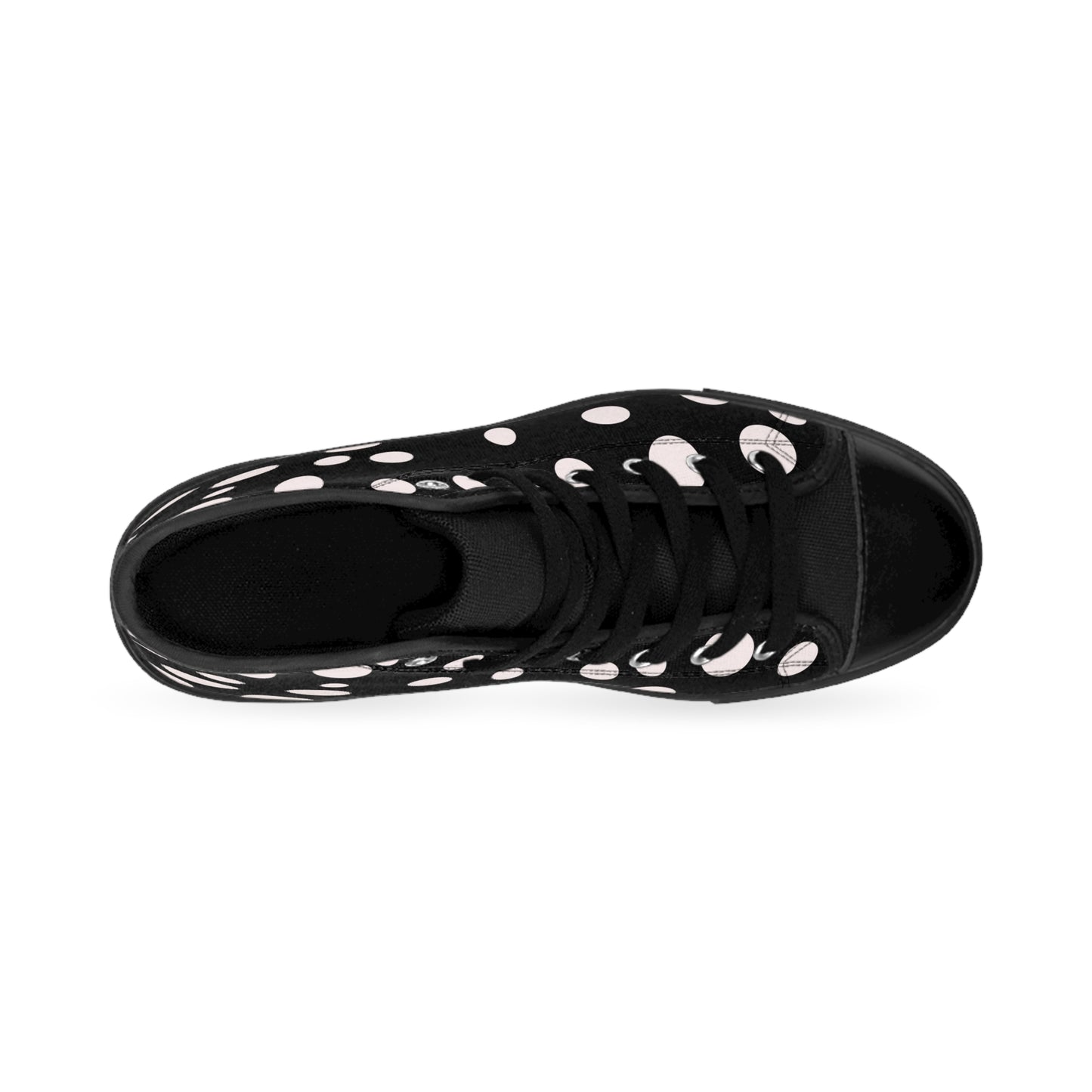 White Dots on Black Women's Classic Sneakers