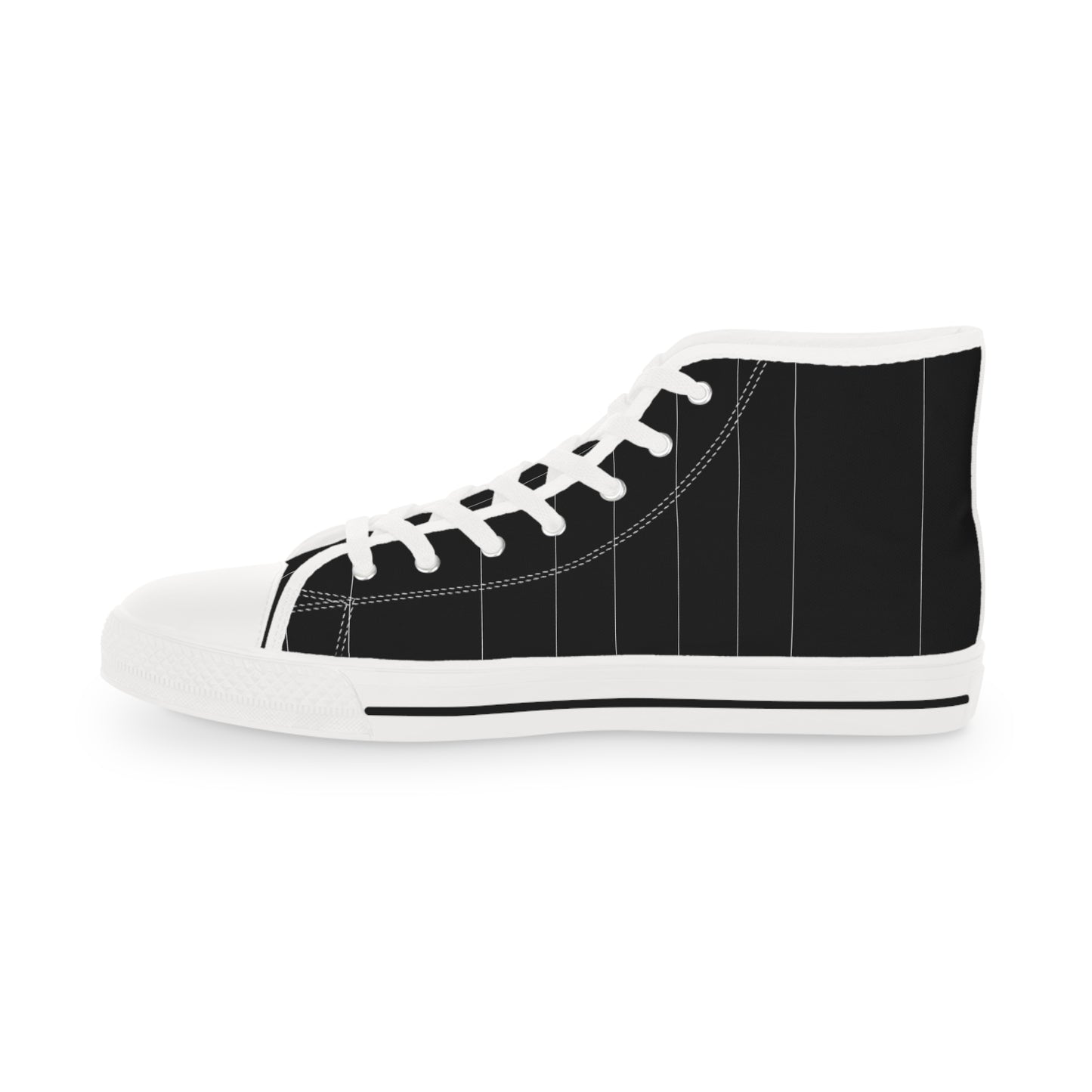 Black Pin Striped Men's High Top Sneakers