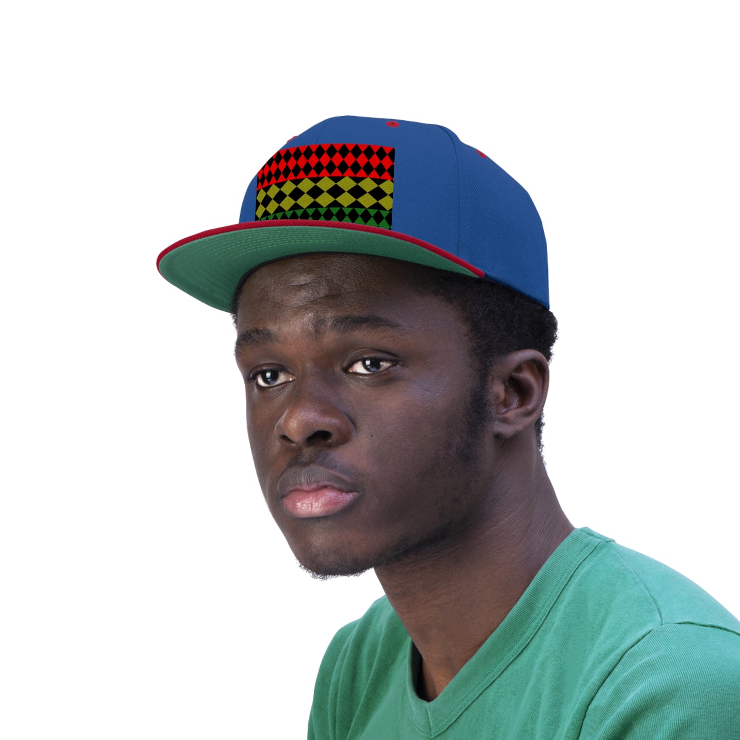 Pan African Flag (Optical) (EMBROIDERED)  Unisex Flat Bill Hat