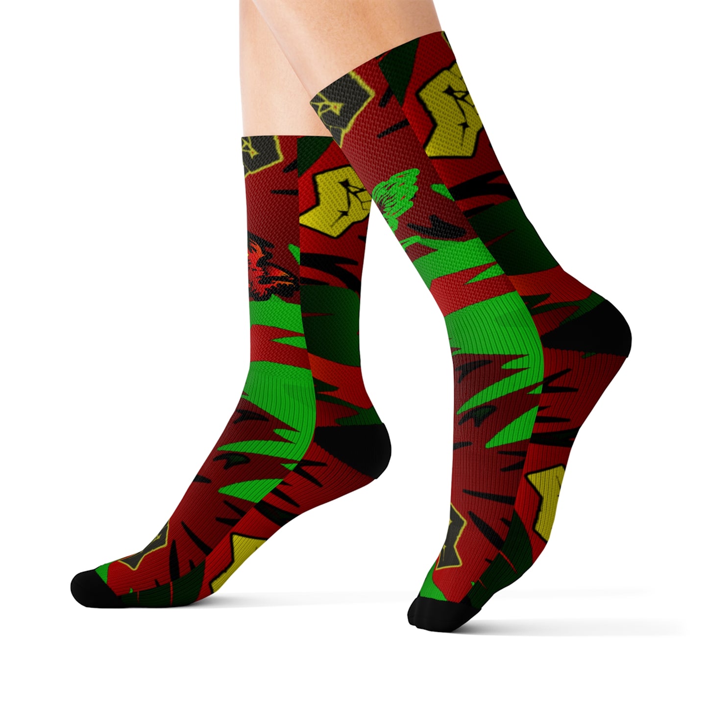 Afro Fire Bird     Sublimation Socks