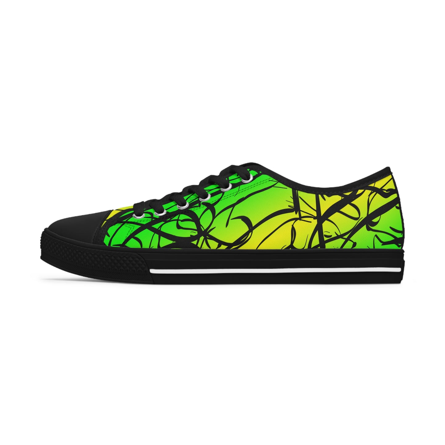 Dog and Cat on Green    Women's Low Top Sneakers