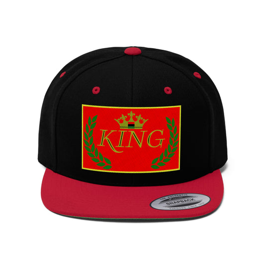 KING  (EMBROIDERED)  Unisex Flat Bill Hat