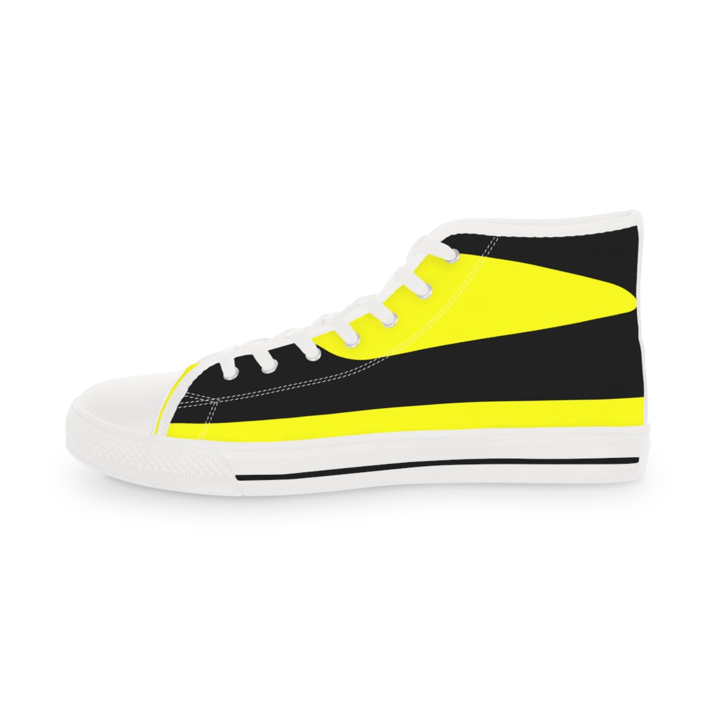 Yellow On Black Men's High Top Sneakers