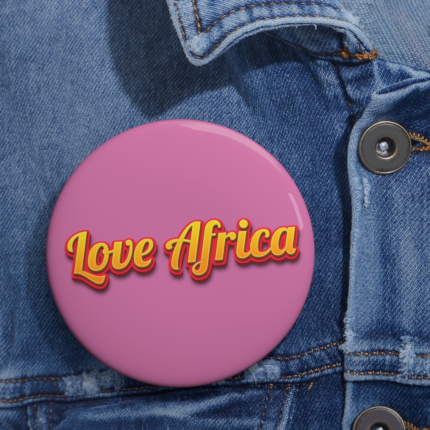 Love Africa(Pink ) Pin Buttons