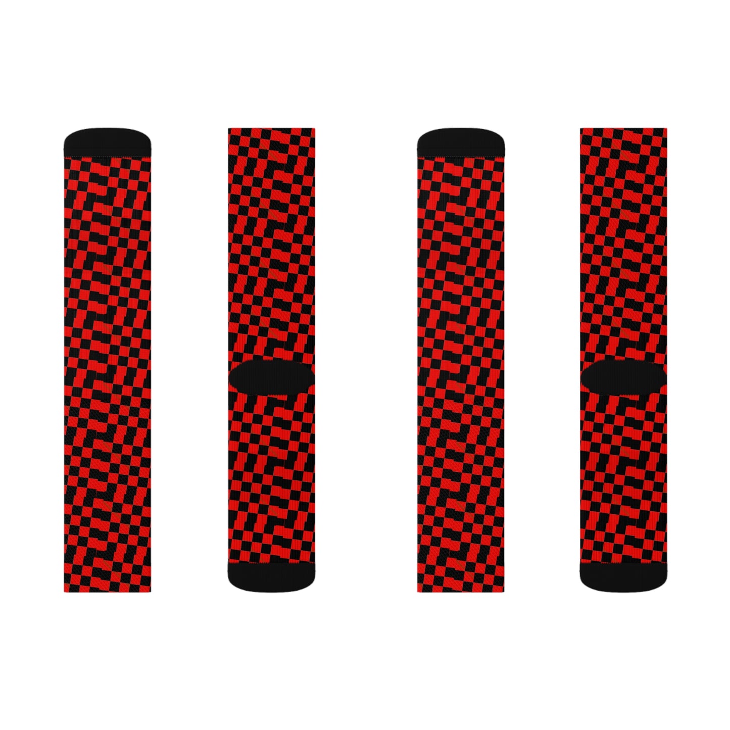 Red and Black Checkered Background  Sublimation Socks