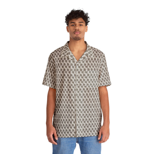 Silver Squares Men's Hawaiian Shirt