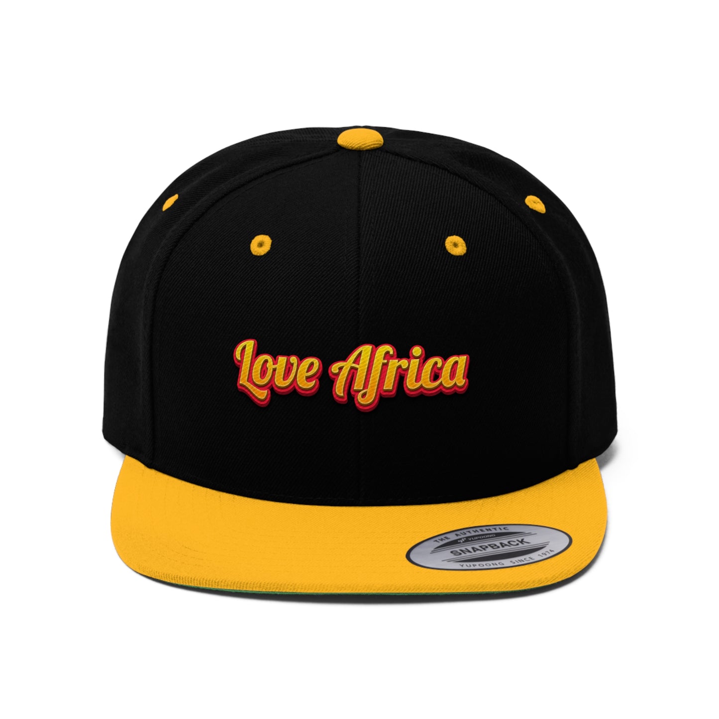 Love Africa (EMBROIDERED)  Unisex Flat Bill Hat