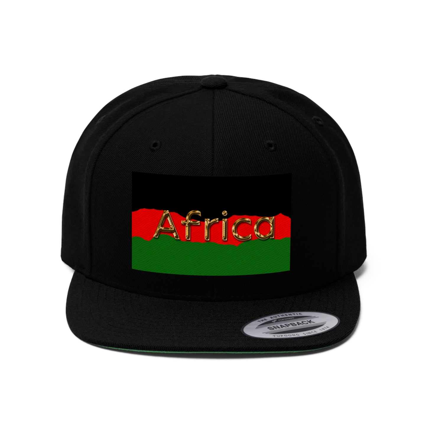 Africa in Gold (EMBROIDERED)  Unisex Flat Bill Hat