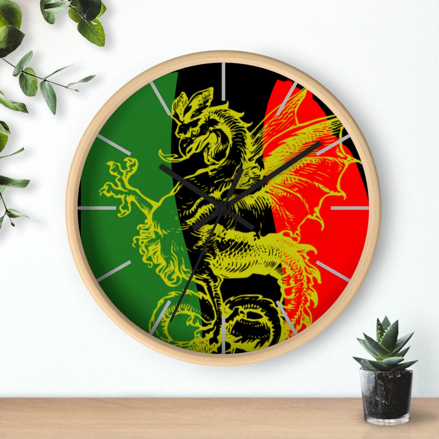 Pan African Flag Griffith Wall clock