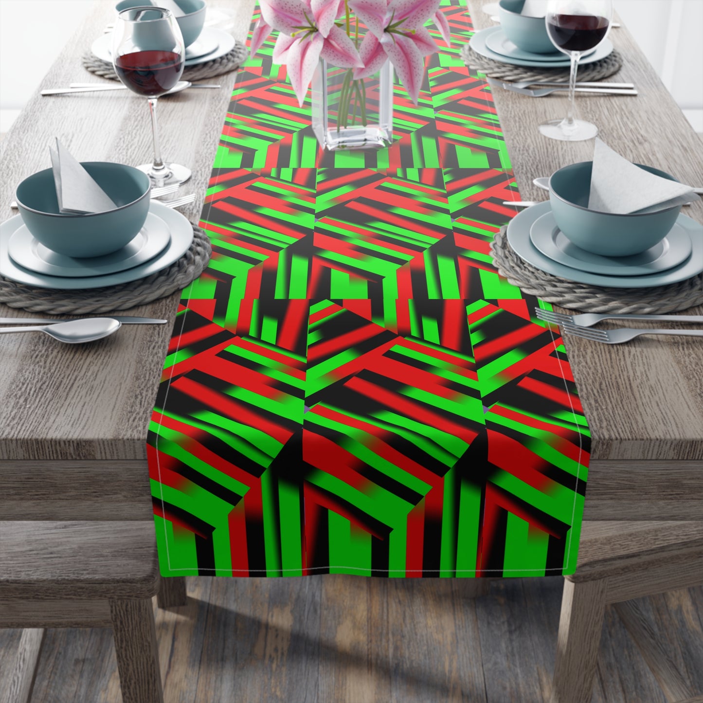 Afro Strips Table Runner (Cotton, Poly)