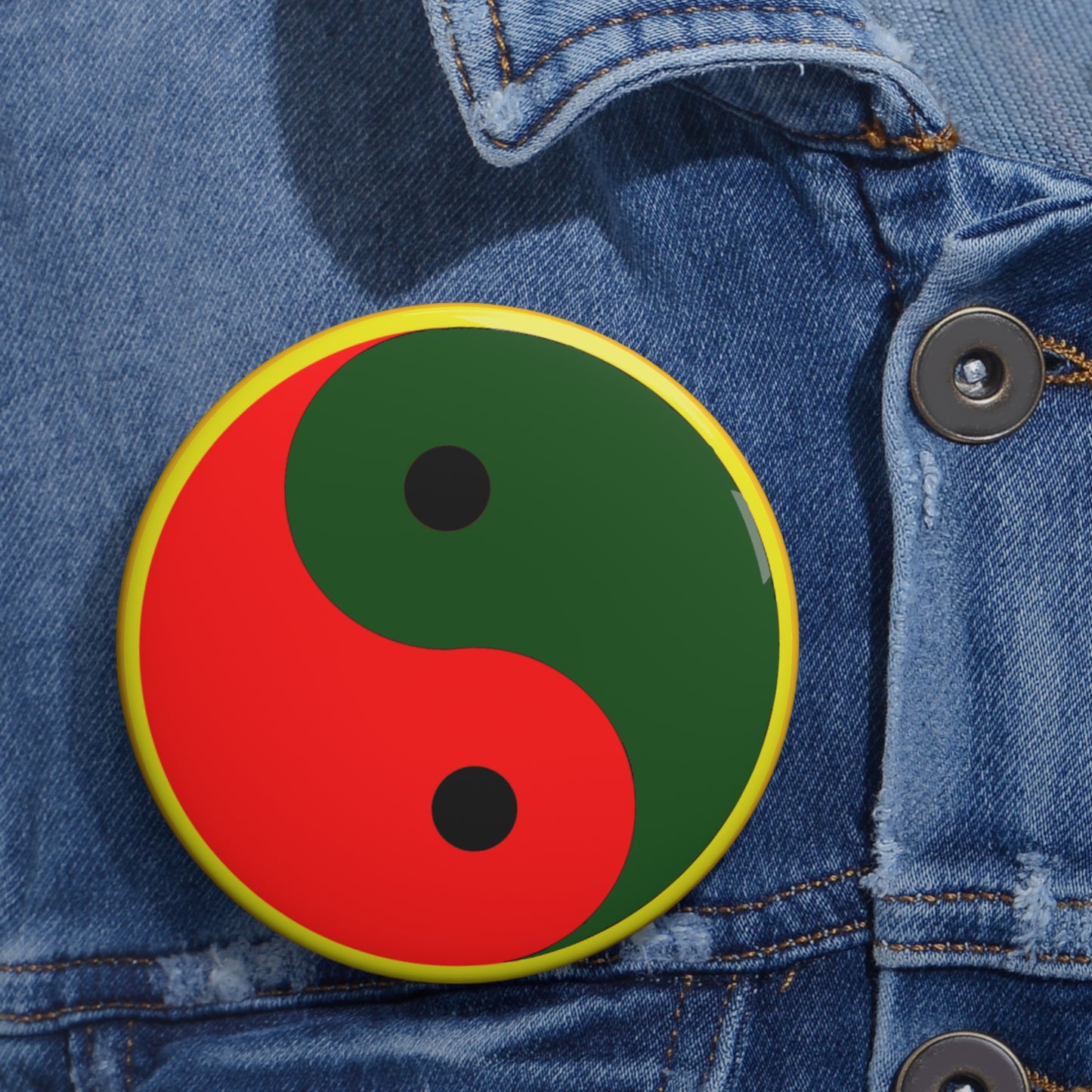 Afro Yen Yang Pin Buttons