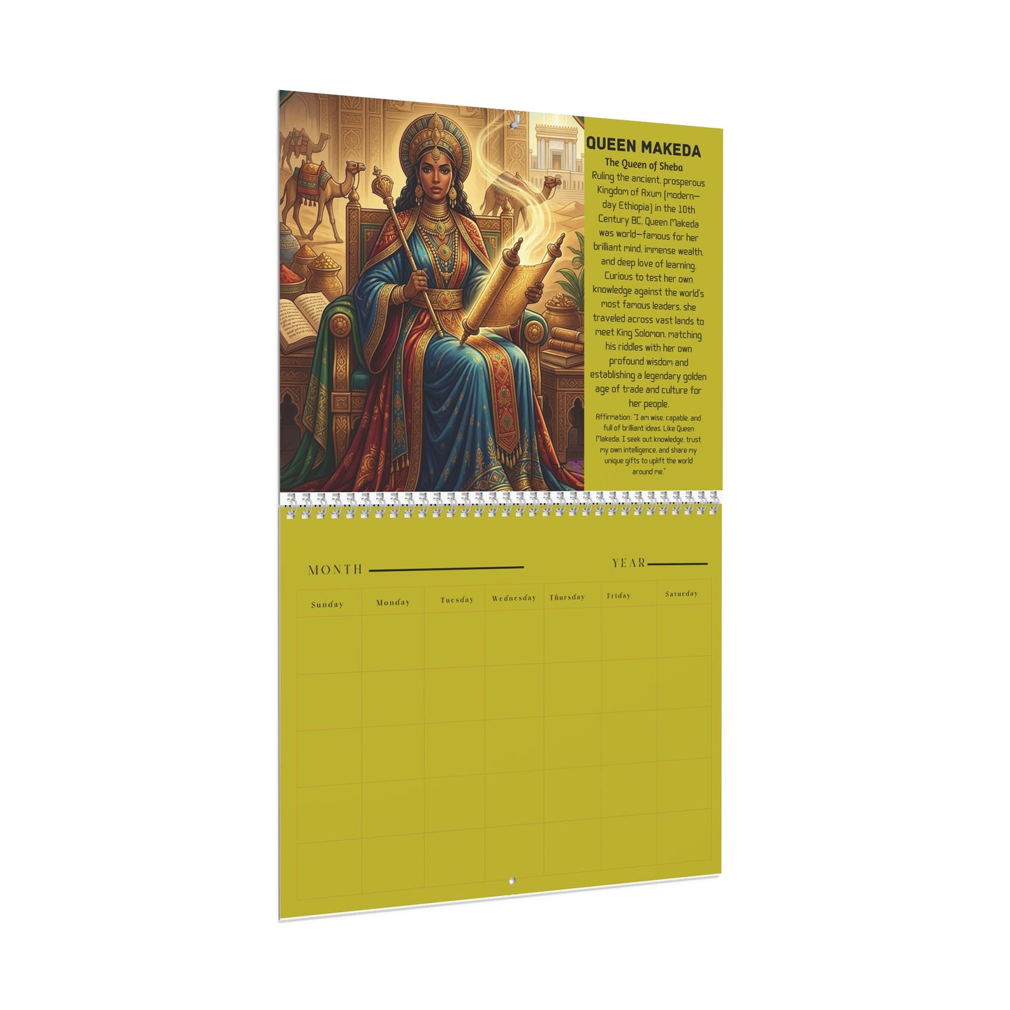 African Queens Wall Calendar — Undated Black Children's History & Culture Calendar