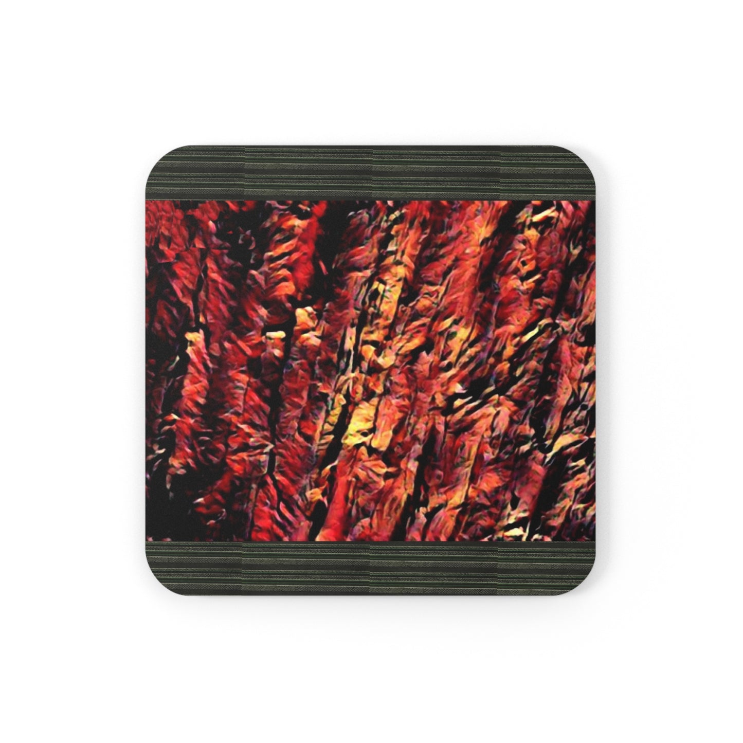 Red Wood Corkwood Coaster Set