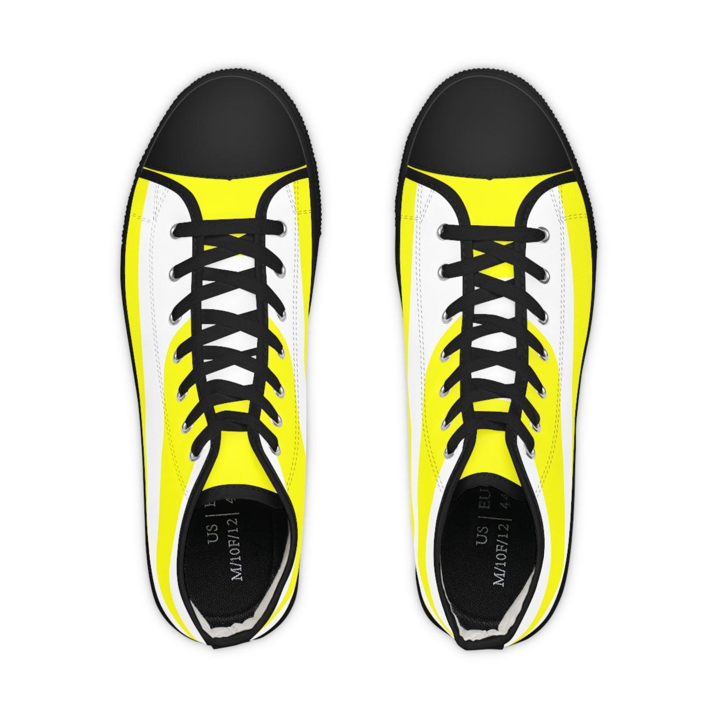 Yellow On White Men's High Top Sneakers