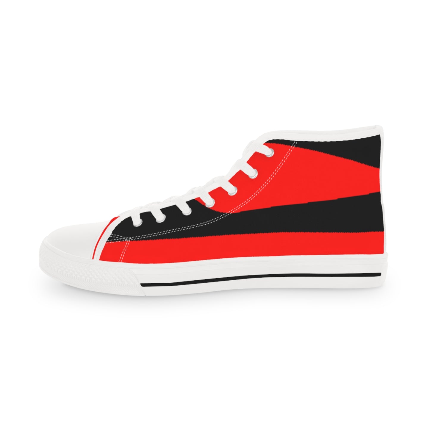 Black on Red Men's High Top Sneakers