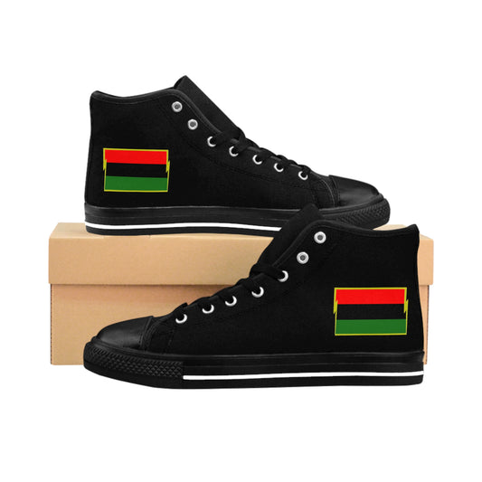 African Diaspora flag On Black Women's Classic Sneakers