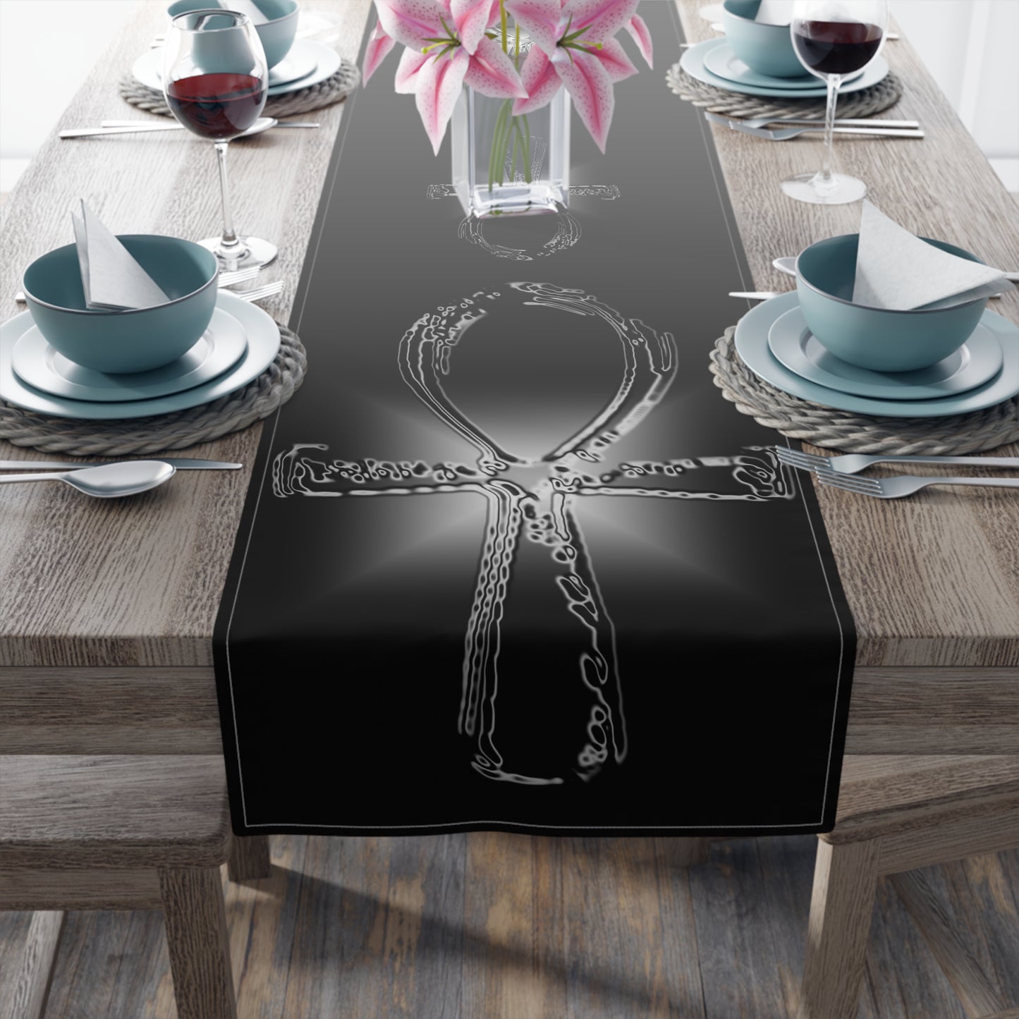 Glass ANKH  Table Runner (Cotton, Poly)