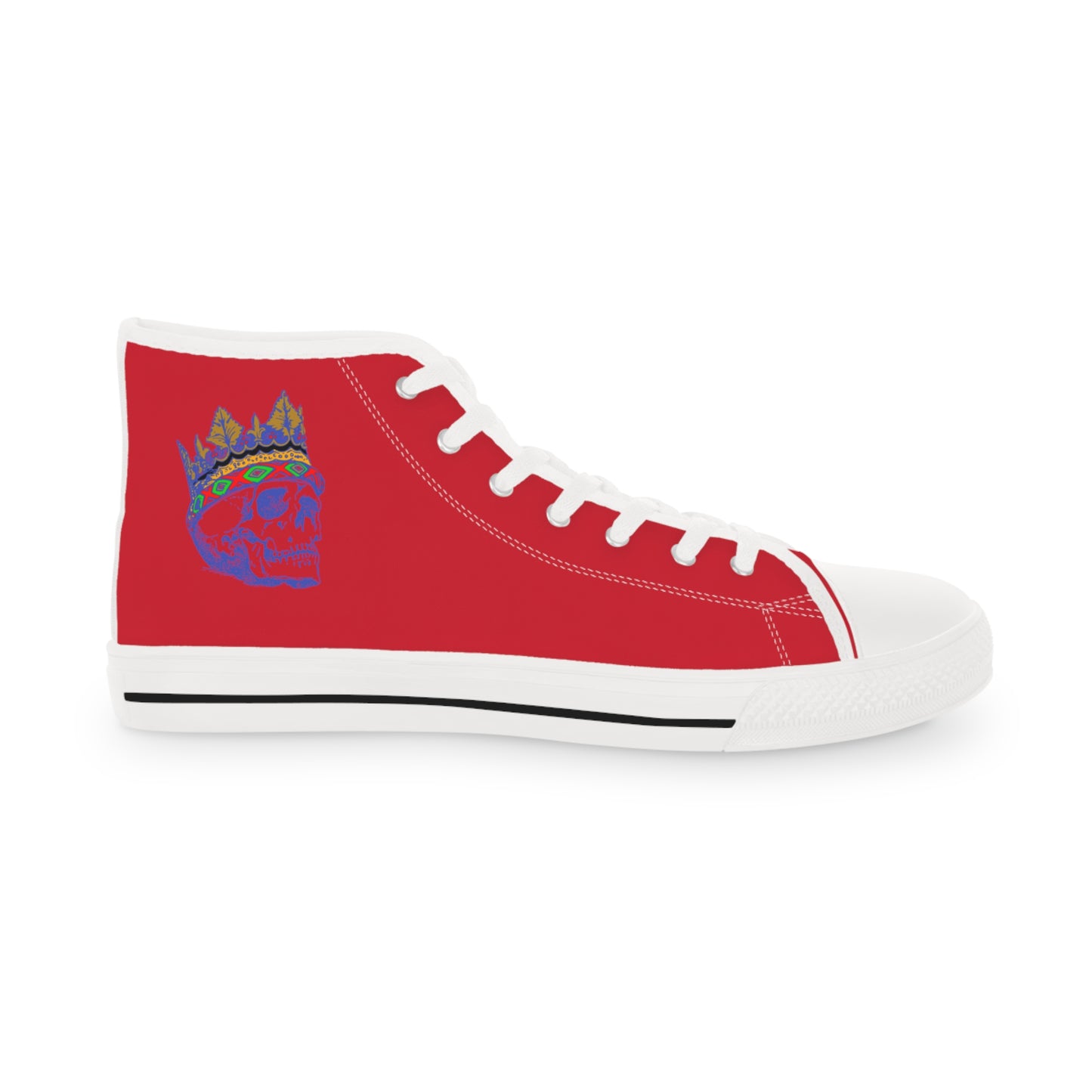 KING  SKULL On Red Men's High Top Sneakers