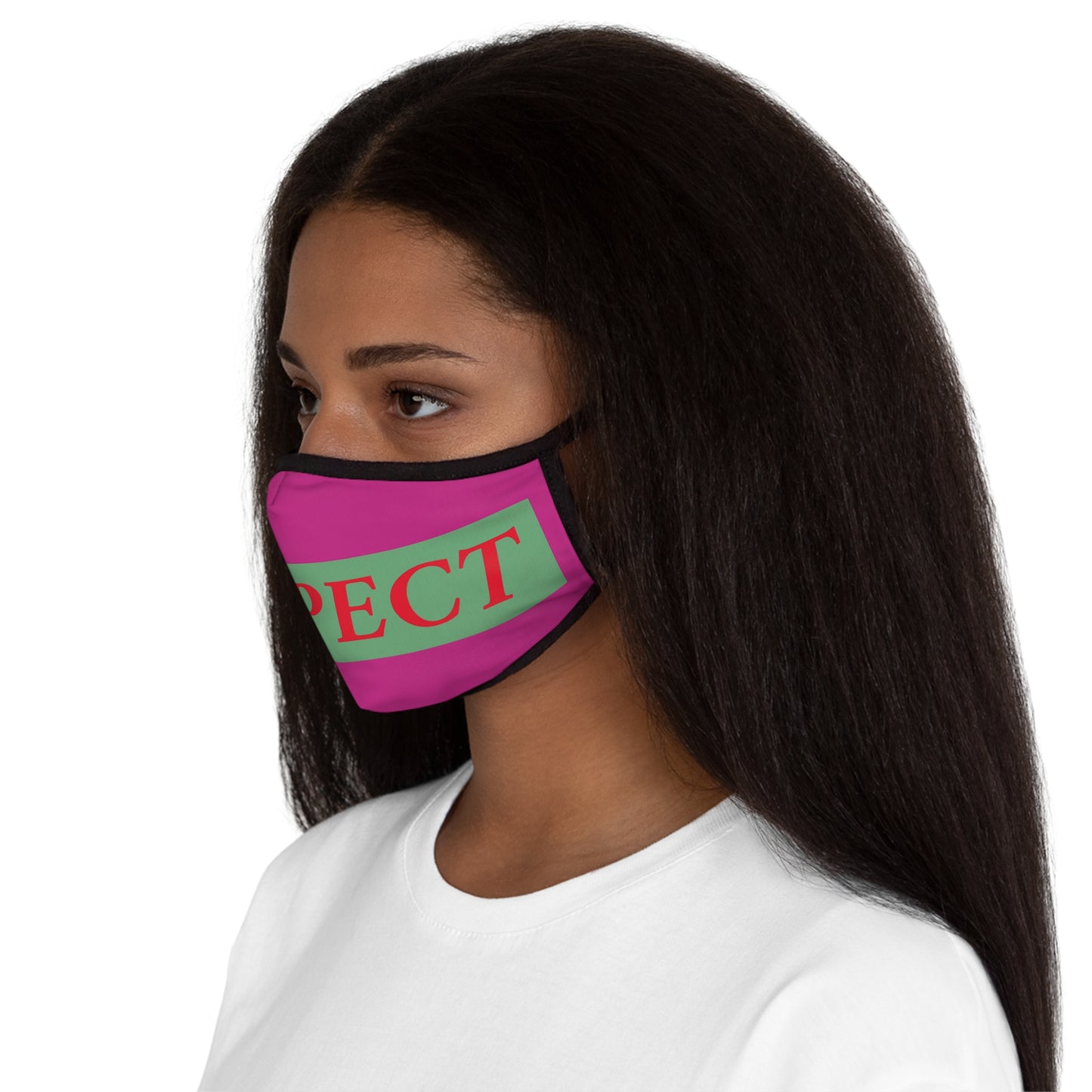 Respect On Violet Fitted Polyester Face Mask