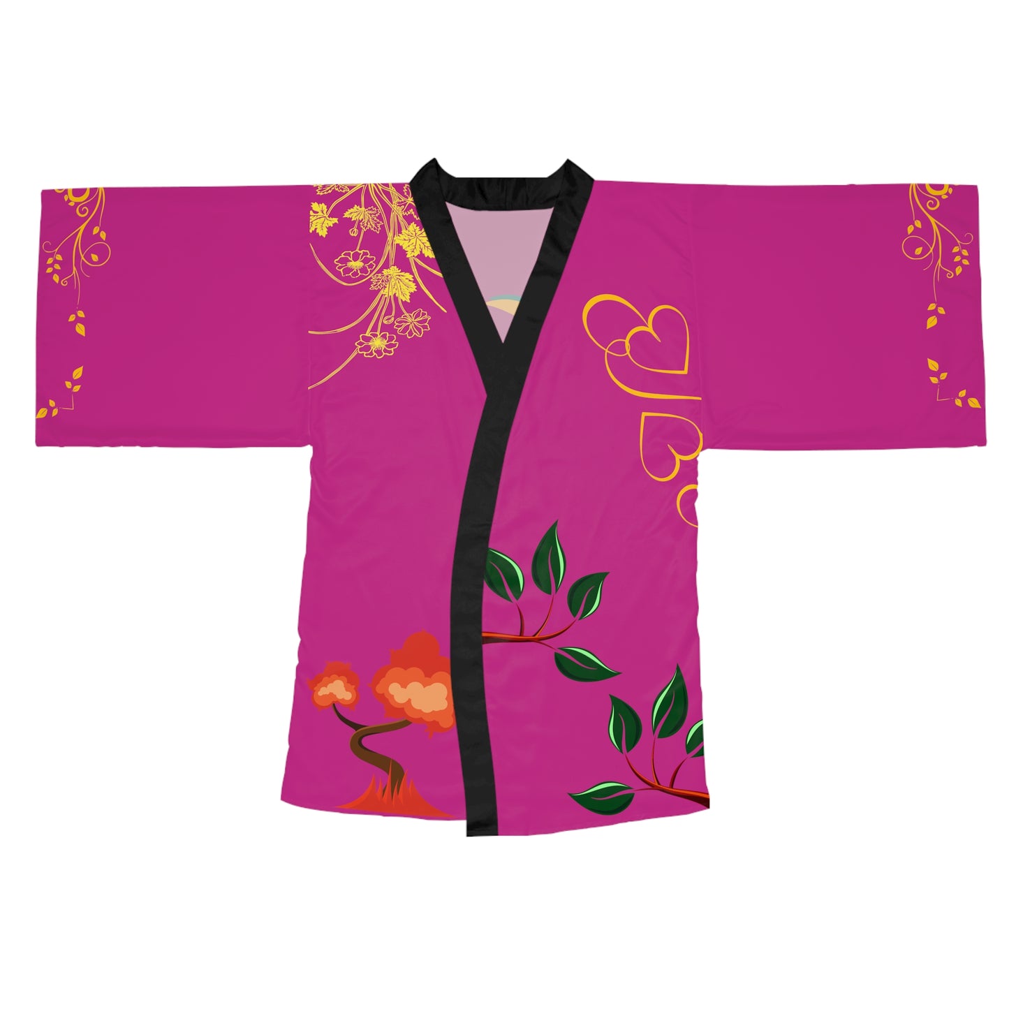 Heated Pink Long Sleeve Kimono Robe