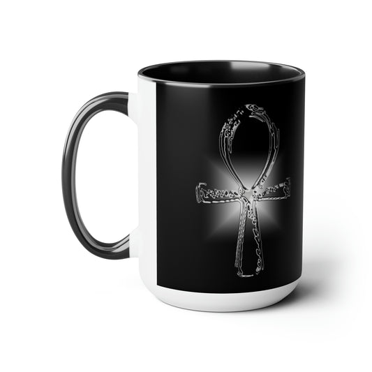 Glass ANKH Two-Tone Coffee Mugs, 15oz