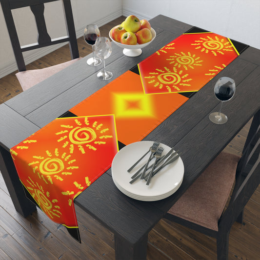 Sun Shine [Black] Table Runner (Cotton, Poly)