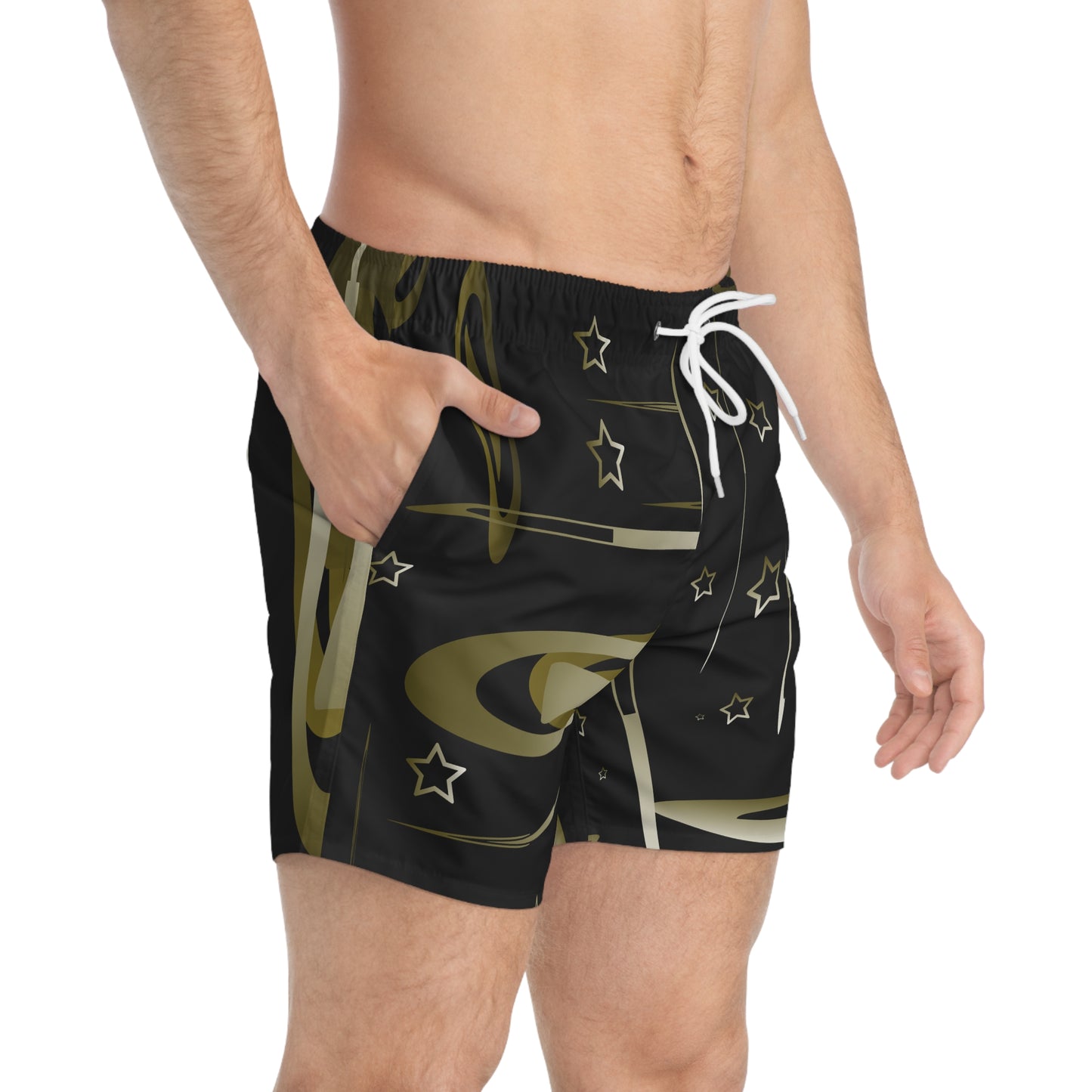 Gold Stars Swim Trunks (AOP)