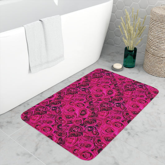 pink-roses Memory Foam Bath Mat